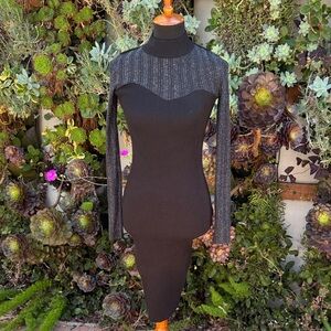 Fashion Nova Black Long Sleeve Knit Dress